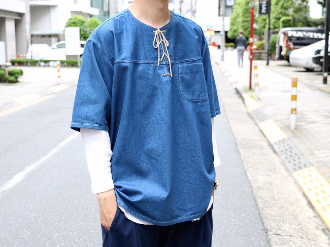 TOWN CRAFT / タウンクラフト RACE-UP SHIRT レースアップシャツ-